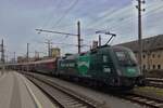 �BB Lok, 1116 248-6 schiebt ihren Zug aus dem Bahnhof von Linz, in Richtung Wien. 06.05.2026 