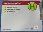 (175'849) - Bus Stubaital/IVB-Haltestellenschild - Innsbruck, Hauptbahnhof - am 18. Oktober 2016