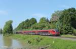 Nachschuss auf den 80-90-704 mit dem RJ64 Budapest - Mnchen bei Volkmannsdorf. 08.06.13