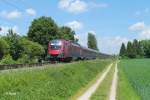 Nachschuss auf 1116 204 als RJ 67 Mnchen nach Budapest bei Freising.