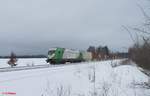 ER20-01 mit dem Wiesau Containerzug bei Schönfeld kurz vor ihrem Ziel.