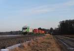 ER20-01 mit dem Wiesau Containerzug Wiesau - Hamburg im Abendlicht bei Oberteich.