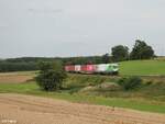 ER20-01 mit dem Wiesau Containerzug bei Röthenbach im Steinwald in Richtung Regensburg.