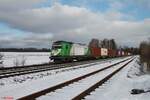 ER20-04 mit dem Wiesau Containerzug bei Schönfeld.