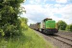 G1700 03 mit Hackschnitzelzug auf dem Anschlussgleis bei Wiesau/Oberpfalz.