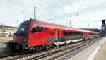 �BB Steuerwagen des Railjet 80-90.710 mit Namen  Spirit of Switzerland  in M�nchen am 20.11.2016.