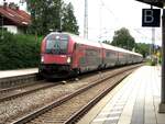 ÖBB Railjet Steuerwagen 80-90.708 in Prien/Chiemsee am 10.08.2019.