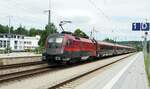 ÖBB 1116 216 mit Railjet in Traunstein am 29.07.2020.