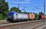 PKP 193 503 fuhr mit einen containerzug durch gl�wen,14.07.22