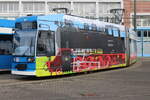 6N-1 Wagen 687 stand am Nachmittag des 15.01.2022 auf dem Betriebshof der Rostocker Straßenbahn AG