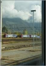 Feiertagsruhe in Domodossola einger SBB Cargo Mehrstromloks (Re 474 und Re 484).