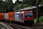 482 038-7 ist mit einen containerzug durch hh-harburg gefahren,datum 17.07.14