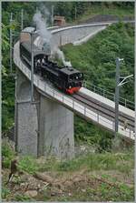 Das  Festival Suisse de la vapeur  (Schweizer Dampffestival 2025) Die Brücke über die Baye de Clarens ist saniert und die SEG G 2x 2/2 105 der Blonay Chamby Bahn auf dem Weg mit ihrem