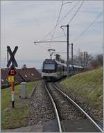 Ein Alpina MOB Regionalzug von Zweisimmen nach Montreux kurz vor Chernex.