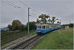 Ein der letzten Einsätze der MOB ABDe 8/8: Der MOB ABDe 8/8 4002 VAD ist bei Châtelard VD als Regionalzug nach Montreux unterwegs.