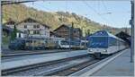 Viel MOB in Zweisimmen - Von Links nach Rechts:  GDe 4/4 6002 und 6003, Be 4/4 1006, Be 4/4 (Lenkerpendel) und der Ast 116.