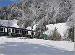 MOB BLS GoldenPass Express Impressionen beim verschneiten Les Avants.