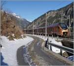 Kurz vor der Ankunft in Göschenen konnte ich die nach Locarn fahrenden SOB RABe 526 217 fotografieren.