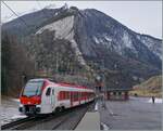 Der neue TMR Region Alps RABe 533 701 erreicht von Orsières kommend sein Ziel Sembrancher. 

24. Januar 2026