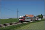 Ein TPF Regionalzug von Romont nach Bulle kurz vor Aulruz.