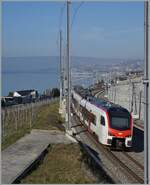 Ein SBB RABe 523 Flirt3 verlässt Cully in Richtung Lausanne. 

16. Feb. 2023
