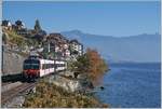 Ein SBB RBDe 560 ist bei St-Saphorin auf der Fahrt von Vevey nach Lausanne.
