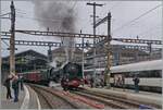 Die (ex) SNCF R141 R 568 der L'Association 141 R 568 mit dem Train Chasse verlässt Lausanne; hier eine Bildvariante die grundsätzlich meiner Idee von Bild entspricht, doch durch die vielen