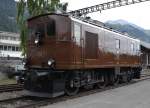   100 Jahre BLS: BLS Ce 4/4 312 auf dem BLS-Nordrampenjubiläumsfest in Frutigen am 28.06.2013 ohne Zuschauer und Regen, aufgenommen am Vorabend des Festes.