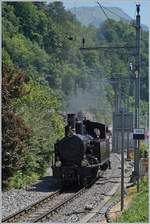 Schweizer Dampftage Brienz 2018: Die SBB Brünig Talbahn Dampflok G 3/4 208 der Ballenberg Dampfbahn rangiert in Brienz.