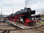 01 202 auf der Drehscheibe im Bw Dresden Altstadt beim 7.Dresdner Dampfloktreffen am 17.04.2015.