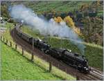 Die Elefanten kommen! Die C 5/6 2978 und 2969 führen gemeinsam einen langen Extrazug über die Gotthard Panorama Strecke.