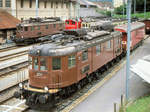 Erinnerung an die eindrucksvollen BLS Ae6/8: 206 im Depot Spiez.