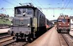 SBB Ae 3/6 I Nr.10 698 und BLS Ae 4/4 Nr.251 in Spiez am 08.09.1980.