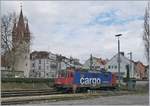 In Lindau Hbf wartet die SBB Re 421 383-1 auf ihren EC von München und der damit verbunden Rückleistung nach Zürich HB.