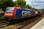 Die an die SBB Cargo International AG vermietete Re 482 019-7 (91 85 4482 018-7 CH-NRFAB) der NRFAB - Nordic Re-Finance AB, Bankeryd (Schweden), ex SBB Cargo Re 482 019-7, f�hrt am 23 Juli 2026 mit einem KLV-Zug durch den Bahnhof Kirchen/Sieg in Richtung K�ln.

Die TRAXX F140 AC1 wurde 2003 von Bombardier in Kassel unter der Fabriknummer 33572 gebaut und an die SBB Cargo AG geliefert. Sie hat die Zulassungen und Zugbeeinflussungssysteme f�r die Schweiz und Deutschland. Im Februar 2026 wurde sie an die NRFAB - Nordic Re-Finance AB verkauft.
