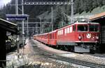 RhB Ge 6/6 II Nr.707 in Bergün im August 1990.