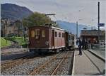 Die BOB HGe 3/3 29 mit dem BOB  Kaiserwagen  in Blonay.