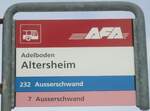 (131'125) - AFA-Haltestellenschild - Adelboden, Altersheim - am 28.