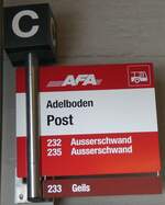 (259'471) - AFA/Portenier-Haltestellenschild - Adelboden, Post - am 19.