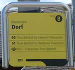 (274'143) - STI-Haltestellenschild - Blumenstein, Dorf - am 23. April 2025