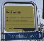 (284'129) - STI-Haltestellenschild - Blumenstein, Reckenb�hl - am 12.