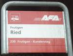 (130'977) - AFA-Haltestellenschild - Frutigen, Ried - am 15.