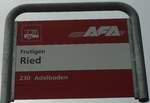 (130'978) - AFA-Haltestellenschild - Frutigen, Ried - am 15.