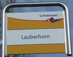 (246'268) - GrindelwaldBus-Haltestellenschild - Grindelwald, Lauberhorn - am 17.