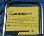 (248'337) - STI-Haltestellenschild - Gwatt, Deltapark - am 9.