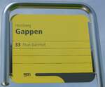 (153'717) - STI-Haltestellenschild - Homberg, Gappen - am 10.