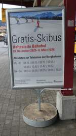 (283'303) - Gratis-Skibus am 19. Dezember 2025 beim Bahnhof Meiringen