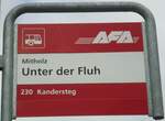 (138'467) - AFA-Haltestellenschild - Mitholz, Unter der Fluh - am 6. April 2012