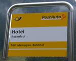 (197'811) - PostAuto-Haltestellenschild - Rosenlaui, Hotel - am 16.