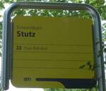 (153'721) - STI-Haltestellenschild - Schwendibach, Stutz - am 10.